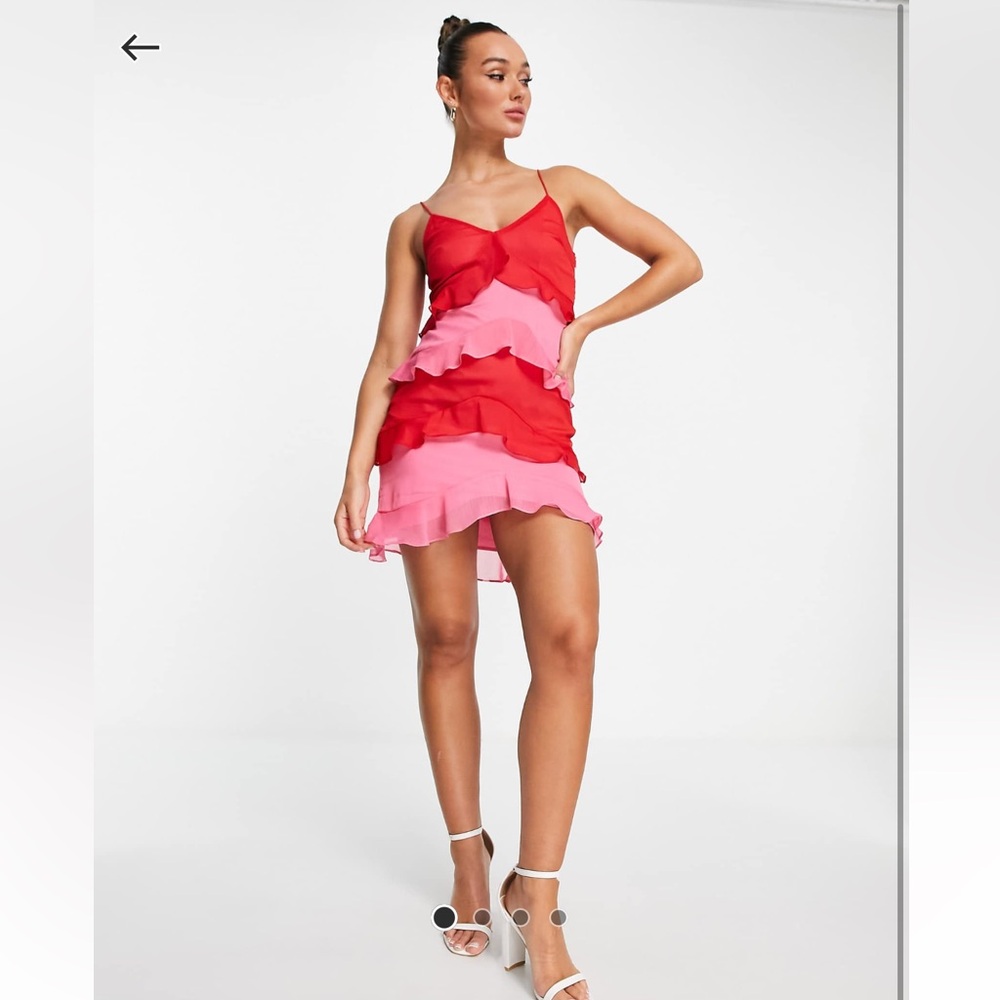 Never fully dressed Tiered contrast mini dress